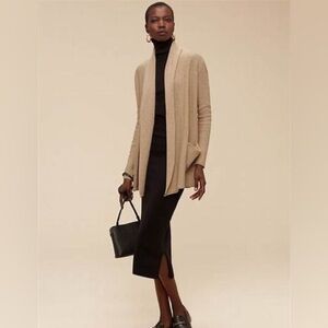 Aritzia beekman cardigan open front sweater cashmere wool minimalist sz M